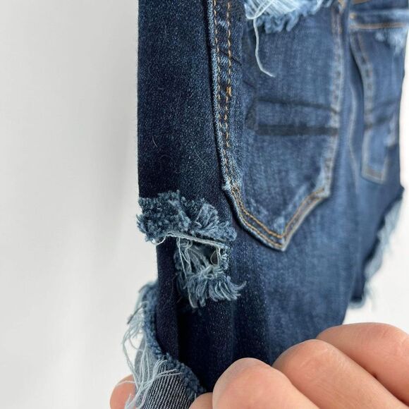 American Eagle Super Stretch Hi Rise‎ Shortie Size 0 destroyed distressed denim - Picture 4 of 14